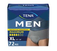 TENA Adult Protective Underwear for Men Maximum Absorbency Extra Large Grey Disposable 72 Count (4 Packs of 18)