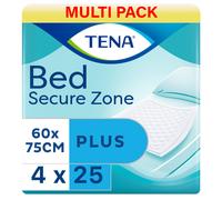 TENA Bed Plus Secure Zone | 60cm x 75cm | 4 Pack of 25