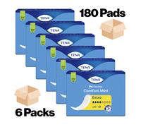 TENA Comfort Mini Extra - 6 Packs of 30 - Women's Small Shaped Incontinence Pads