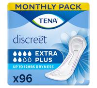 TENA Discreet Extra Plus, 96 Incontinence Pads Individually Wrapped, for Women w