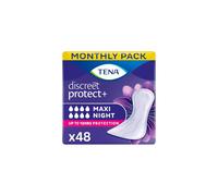 TENA Discreet Maxi Night, Incontinence Pads for Women, Specifically Designed for Night Time Protection with Wider Back and Extra Length, 48 Count (Pa