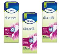 Tena Discreet Panty Liners 3x 24 Piece Incontinence Ultra Mini Plus 3 Fold Case