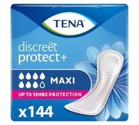 TENA Discreet Protect+ Maxi Incontinence Pads (144 Count) | For Women Experiencing Heavy Bladder Weakness, Postpartum & Post-Surgery Use, Up to 12 Hours Protection