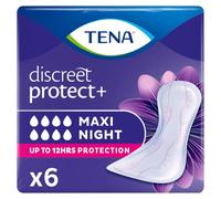 TENA Discreet Protect+ Maxi Night Incontinence Pads (12 Count) | For Women Experiencing Heavy Bladder Weakness, Postpartum & Post-Surgery Use, Up to 12 Hours Protection, Lie-Down Protection