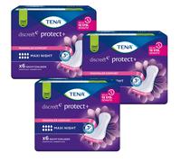Tena Discreet Protect + Maxi Night Incontinence Pads 3x 6 = 18 Pieces Night Pads
