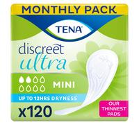 TENA Discreet Ultra Mini, 120 Incontinence Pads (20 x 6 packs) Individ