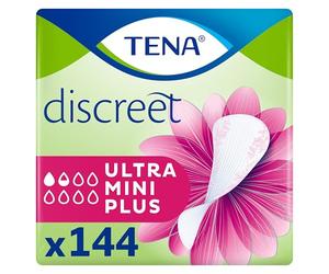 Tena Discreet Ultra Pads, Mini Plus, 6 Packs of 24 (144 Count)
