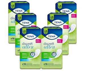 Tena Discreet Ultra Panty Liners 6x16 Piece Incontinence Normal 3 Fold 12h Case