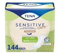 Tena Incontinence Pads, Bladder Control & Postpartum for Women, Ultra Light Thin Absorbency, Long Length, Sensitive Care - 144 Count