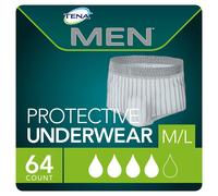 TENA Incontinence Underwear for Men Super Plus Absorbency ProSkin - Medium/Large - 64 Count