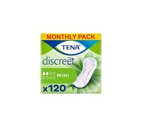 TENA Lady Discreet Mini Towels, for Light Bladder Weakness, Monthly Pack of 120 Incontinence Pads for Women