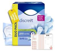 Tena Lady Extra Discreet Pads 2X 10 Pack Bundle with Fancy Labels Period Tracker | Superior Absorbency, Odor Control, and Comfortable Fit for Women