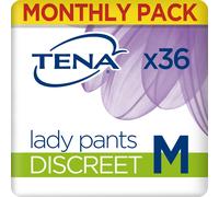 TENA Lady Pants Discreet, Medium, for Moderate Bladder Weakness, Monthly Pack of 36 Incontinence Pants for Women