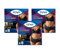 TENA Lady Silhouette Plus Black Incontinence Pants Large 8 Pack pack