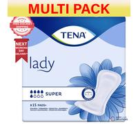 Tena Lady SUPER Incontinence Pads - 6 Pack of 15 - Highly Absorbent Pad