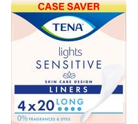 Tena Lights Long Liner - Sensitive Skin, Breathable Unscented - 80 Liners (4x20)