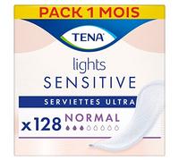 TENA Lights Sensitive Ultra Normal Incontinence Pads Fragrance Free for Light Urinary Incontinence and Sensitive Skin, 128 Pieces, 8 x 16