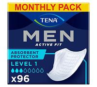 TENA Men Absorbent Protector Incontinence Pads, Level 1, for Light Bladder Weakness, 96 Incontinence Pads (12 x 8 packs) for Men, Specially Engineered for a Man's Body, Length 23cm