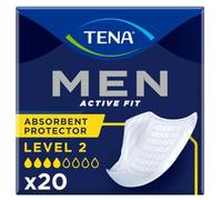 TENA Men Active Fit Level 2 Men's Incontinence Pads for Medium Urinary Incontinence - Urological Hygienic Sanitary Pads for Adult Urinary Incontinence (1 Pack of 20 Pieces)