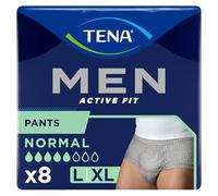 Tena Men Active Fit Pants Normal Absorbent Panties Men Size L/XL, 8 Pieces
