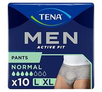 TENA Men Active Fit Pants Normal - Large/Extra Large (4 Packs of 10), Grey