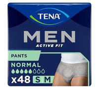 TENA Men Active Fit Pants Normal - Small/Medium (4 Packs of 12), Grey