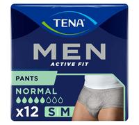 TENA Men Active Fit Pants Normal - Small/Medium (4 Packs of 12), Grey
