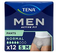 TENA Men Active Fit Pants Normal - Small/Medium (4 Packs of 12), Grey