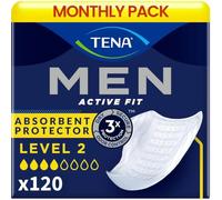 Tena Men Level 2 6x20 St. | Thin Incontinence Pads for Men with Medium Bladder Weakness, Discreet Triple Protection Against Leaks, Odour & Moisture