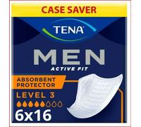 96 x TENA Men Level 3 Active Fit Discreet Absorbent Protector|800 ml|6 Pck of 16