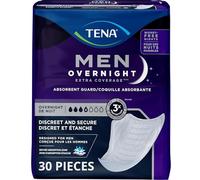 Tena Men Overnight Incontinence Protective Guard, Bladder Control, Discrete, Overnight Absorbency, 30 Count