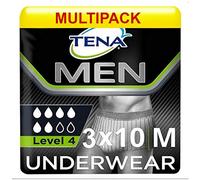 Tena Men Premium Fit Protective Underwear Level 4 - S/M (3 Packs of 10)
