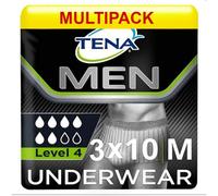 Tena Men Premium Fit Protective Underwear Level 4 - S/M (3 Packs of 10)