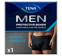 Tena Men Protective Boxers Pack of 1 Black Size L | Discreet Fit Washable Incontinence Pants that Protect from Light Leaks to keep you feeling Dry, Comfortable and Confident.