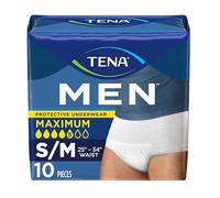 Tena Men Protective Underwear for Men, Maximum Absorbency, Better Fit, Adult Diaper, Small/Medium, 10 Count