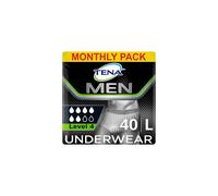 TENA Men Protective Underwear, Large, Level 4 for Heavy Bladder Weakness, 40 pairs of Incontinence Pants (10 x 4 packs) for Men, with a Masculin