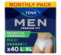 TENA Men Protective Underwear, Large, Level 4 for Heavy Bladder Weakness, 40 pairs of Incontinence Pants (10 x 4 packs) for Men, with a Masculine and Discreet Style