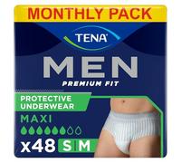 TENA Men Protective Underwear, Medium, Level 4 for Heavy Bladder Weakness, 48 pairs of Incontinence Pants (12 x 4 packs) for Men, with a Masculine and Discreet Style