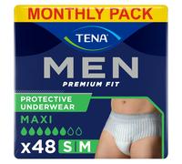 TENA Men Protective Underwear, Medium, Level 4 for Heavy Bladder Weakness, 48 pairs of Incontinence Pants (12 x 4 packs) for Men, with a Masculine and