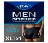 Tena Men Washable Mens Boxers Soft, Comfy and Secure Boxers for Drips and Dribbles Invisible Protection Light Absorption Pack of 1