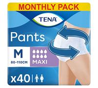TENA Pants Maxi, 40 pairs, Unisex Incontinence Pants (4 x 10 packs) for Women and Men with Heavy Bladder Weakness, Designed for Everyday Life With Triple Protection and Dual Absorption Zones, Size M