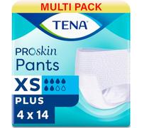 TENA Pants Plus Extra Small | Incontinence Pull ups Pants | 6 Drops | 4 Pack of 14