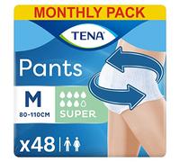 TENA Pants Super, 48 pairs of Unisex Incontinence Pants (4 x 12 packs) for Women and Men with Heavy Bladder Weakness, Medium