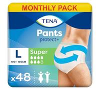 TENA Pants Super, 48 pairs of Unisex Incontinence Pants (4 x 12 packs) for Women and Men with Heavy Bladder Weakness, Size Large