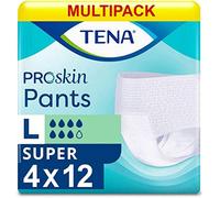 Tena Pants Super Large - 4 Packs of 12 - & 100 Large Disposable Plastic DHANZIPAK Bags