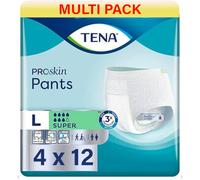 TENA Pants Super | Size Large | 7 Drops | Case Saver | Incontinence Pants | 4 Pack of 12