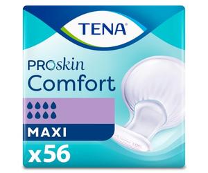 TENA ProSkin Comfort Incontinence Pads, Maxi, 2 Packs (56 Count) | Extra Long, Bowl-Shaped for High Absorbency, Leakage Security & Skin Health, Breathable Back-Sheet & Secure Fit