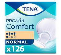 TENA ProSkin Comfort Incontinence Pads, Normal, 3 Packs (126 Count) | Bowl-Shaped, for High Absorbency with FeelDry Advanced™, Breathable Back-Sheet & Secure Fit
