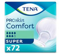 TENA ProSkin Comfort Incontinence Pads, Super, 2 Packs (72 Count) | Bowl-Shaped, for Heavy Urine Leakage, High Absorbency with FeelDry Advanced™, Breathable Back-Sheet & Secure Fit