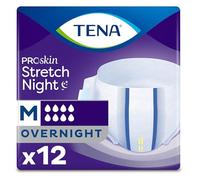 Tena Proskin Overnight Incontinence Stretch Briefs, Unisex, Medium, 12 ct